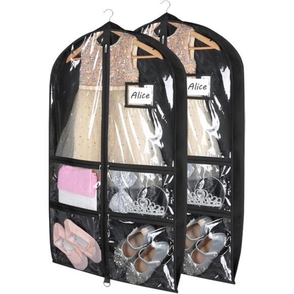 Clear Dance Costume Garment Bag with 3" Gussetes(2 Pack), 40'' Garment - Picture 1 of 7
